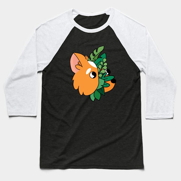 Corgi. Plants in the head Baseball T-Shirt by dadakep